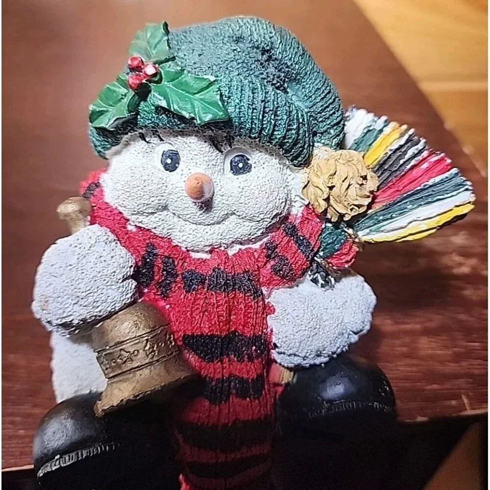 Christmas Stocking Hanger Holder Snowman Resin Shelf Sitters Preowned